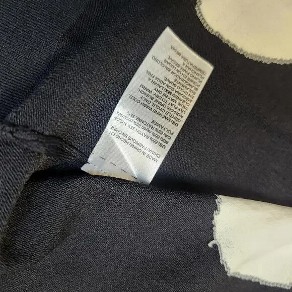 Chico's Black Cardigan with Large White Polka Dots, Size 2P - Picture 5 of 9